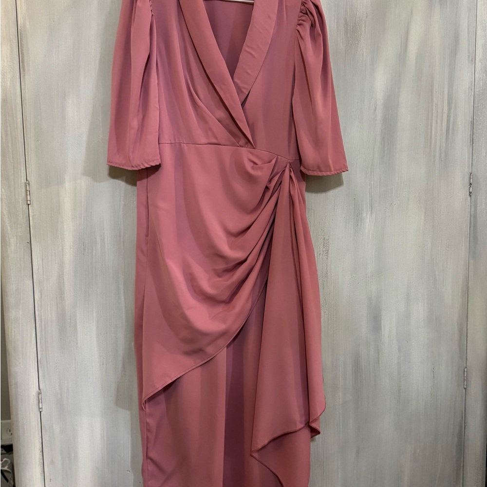 Chic Asymmetrical Mauve Dress